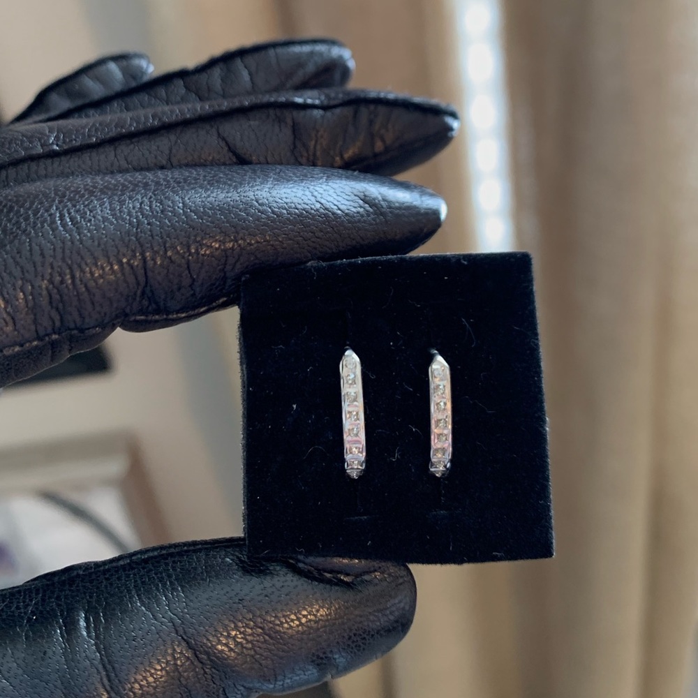 Diamond small hoop earrings